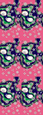 Şirin çiçek elementleri. Pembe renkli çiçekler. Raster illüstrasyonu. Çizim.