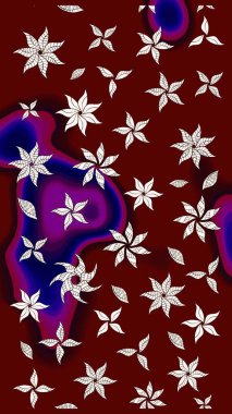 Raster illüstrasyonu. Kırmızı renkte çiçekler. Çizim çiçek deseni duvar kağıdı için kullanılabilir.