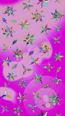 Renkli Bahar Teması eskiz kalıbı. Süslü kumaş deseni. Düz Çiçek Elementleri Tasarımı. Raster illüstrasyonunda çiçek deseni çizimi.