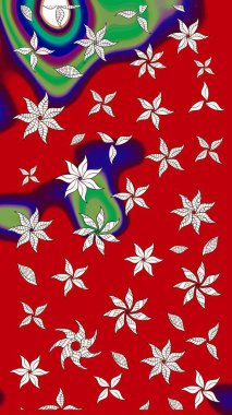 Suluboya tarzında kırmızı renkte çiçekler. Kırmızı renkte çiçeklerle birlikte çiçek deseni çiz..