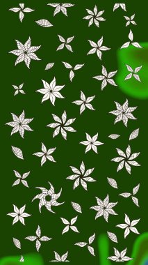 Robot resim. Raster illüstrasyonu. Küçük çiçekte sevimli çiçek deseni var..