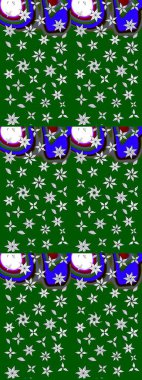 Raster. Düz Çiçek Elementleri Tasarımı. Renkli Bahar Teması çizim şablonu.