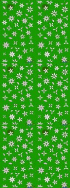 Yeşil renkli şirin çiçek deseni. Düz Çiçek Elementleri Tasarımı. Renkli Bahar Teması eskiz kalıbı. Raster Modaya uygun kumaş deseni.