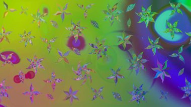 Çiçekli çiçek deseni, suluboya. Süslü kumaş deseni. Raster deseni.