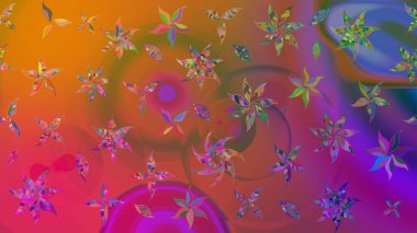 Güzel çiçek deseni. Kahverengi renkli çiçekler. Düz Çiçek Elementleri Tasarımı. Renkli Bahar Teması çizim şablonu.