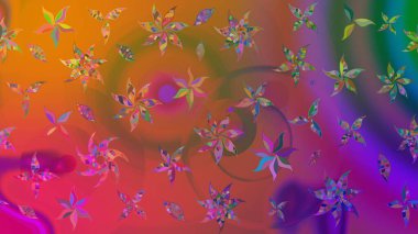 Kahverengi renklerde. Raster illüstrasyonu. Çizim kalıbı. Renkli süs kenarı. Hint süsü. Çiçek duvar kağıdı.