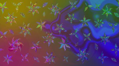 Klasik çiçekler. Kahverengi renkli. Suluboya resim taklit Raster çizimi. Yaz çiçekleri teması. El çizimi soyut süslü elementler.