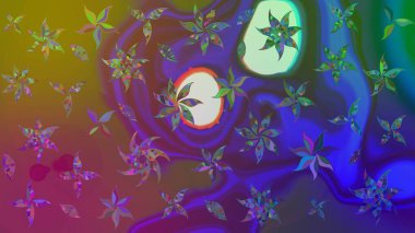 Motley illüstrasyonu. Küçük çiçekte güzel bir desen. Küçük renkli çiçekler. Çiçekli bahar çiçekleri. Moda baskıları için zarif bir şablon. Çizim.