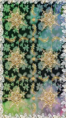 Gri renklerdeki altın element. Antika altın tekrarlanabilir duvar kağıdı. Barok tarzında altın çiçekli süs. Damask pürüzsüz tekrarlama deseni.