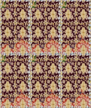 Kahverengi renkli çiçekler. Çiçekli karalama şeklinde Raster çiçek deseni. Nazik, sevimli çiçek arkaplanı..