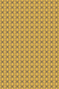 Raster Golden eskiz kalıbı. Düz elle çizilmiş klasik koleksiyon. Arkaplan, kumaş, altın duvar kağıdı. Altın desenli sarı, kahverengi ve bej rengi altın elementlerle.