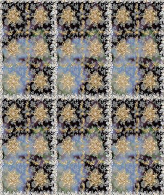 Şık bir grafik desen. Çiçek deseni. Skeç raster arka planı. Duvar kâğıdı barok, İspanyol kumaşı. Gri renklerdeki altın elementler.