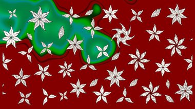 Suluboya çizim kalıbı. Çiçek izi. Suluboya tarzında kırmızı renkte çiçekler.