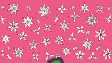 Raster illüstrasyonundaki çiçek desenli çizim. Suluboya tarzında pembe renkte çiçekler.