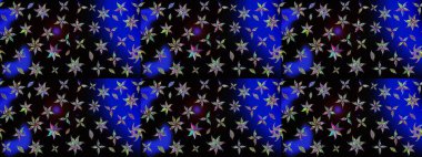 Renkli Bahar Teması eskiz kalıbı. Düz Çiçek Elementleri Tasarımı. Asya tekstil tarzında. Raster illüstrasyonu. Çiçek desenli çizim. Siyah renkte çiçekler.