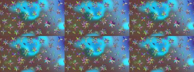 Çiçekli çiçek deseni, suluboya. Süslü kumaş deseni. Raster deseni.