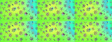 Renkli Bahar Teması eskiz kalıbı. Düz Çiçek Elementleri Tasarımı. Raster illüstrasyonundaki çiçek desenli çizim. Süslü kumaş deseni.