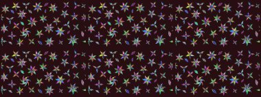 Raster - stok. Kahverengi çiçekli eskiz deseni, suluboya çiçek deseni, sevimli çiçek, duvar kağıdı, kart veya kumaş için fayanslı.