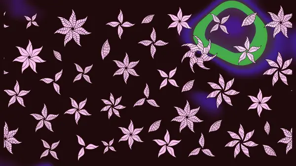 Renkli Bahar Teması eskiz kalıbı. Karalama çiçeği. Zentangle soyut çiçekleri. Raster illüstrasyonu. Güzel kumaş deseni. Düz Çiçek Elementleri Tasarımı.