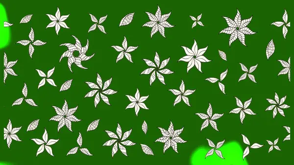 Çiçekli çiçek deseni, suluboya. Yeşil renkli çiçekler. Renkli Bahar temalı eskiz kalıbı. Düz Çiçek Elementleri Tasarım Raster illüstrasyonu.