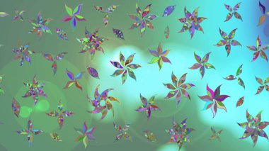 Soyut etnik raster çizim kalıbı. Arkaplan dokusu, duvar kağıdı, yeşil renkli çiçek teması. Kabile sanatı boho baskısı, klasik çiçek arkaplanı.