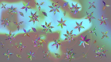 Mavi renklerde. Taslak dekoratif arka plan, çiçek mandala. Raster illüstrasyonu. Çiçek..