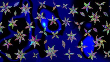 Siyah renkli çiçekler. Çiçekli karalama şeklinde Raster çiçek deseni. Nazikçe, güzel çiçek arkaplanı..