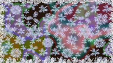 Raster illüstrasyonu. Tarafsız kıvırcık çiçekler tarafsız renklerde şekillenir. Klasik çiçek tasarım elementleri.