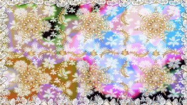 Tarafsız renklerde ve altın elementlerle geleneksel klasik altın raster deseni. Barok tarzında kusursuz bir doğulu süsü..