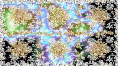 Tarafsız renklerde, altın elementlerle kusursuz desen. Klasik raster sarısı, kusursuz desen. Geleneksel oryantasyon süsü. Klasik vintage arkaplan.