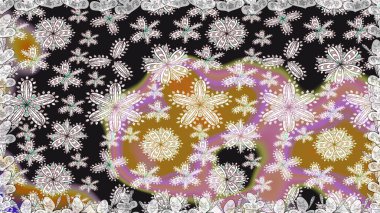 Küçük çiçekli kusursuz yay deseni. Suluboya stilinde gri renkte. Raster illüstrasyonu.