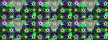 Lüks, kraliyet ve Viktorya dönemi konsepti. Yeşil, mavi ve gri üzerine altın rengi klasik barok çiçek deseni. Süslü raster dekorasyonu. Yeşil, mavi ve gri renklerde altın element.