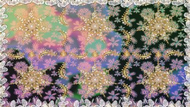 Geleneksel oryantasyon süsü. Gri renkli ve altın elementli altın desenli. Klasik klasik klasik arka plan. Kusursuz klasik raster altın desenli.