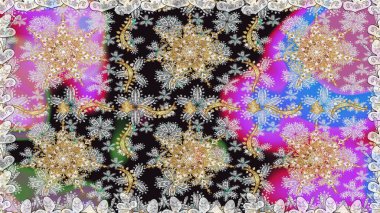 Geleneksel oryantasyon süsü. Kusursuz klasik raster altın desenli. Klasik klasik klasik arka plan. Altın elementlerle gri renklerde altın desen.