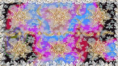 Tarafsız renklerde ve altın elementlerle geleneksel klasik altın raster deseni. Barok tarzında kusursuz bir doğulu süsü..