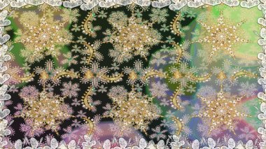 2019 Noel 'i, kar tanesi, yeni yıl. Tarafsız renklerde, altın elementlerle klasik, pürüzsüz desen.