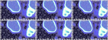 Küçük çiçekli kusursuz yay deseni. Suluboya tarzında mor renkler üzerinde. Raster illüstrasyonu.