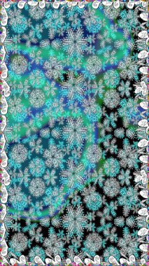 Vadinin renkleri. Çiçekler. Soyut etnik raster pürüzsüz desen.