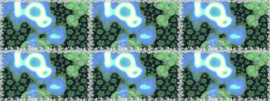 Parlak renkli çiçekleri ve mavi renkli yaprakları olan kusursuz çiçek desenleri. Moda baskıları için zarif bir şablon. Halk tarzı. Modern çiçek arkaplanı.