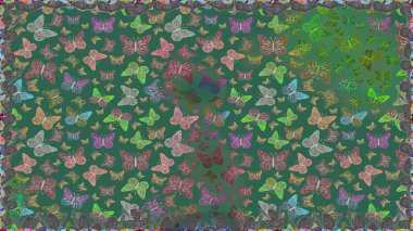 Raster illüstrasyonu. Clipart blue and green Butterfly about Magic çizgi filmi. Kart ve Fotoğraf Çocukları Albümleri Üzerine Bebekler Kitabı ve Dijital Baskı. Albüm için resim. Kusursuz..
