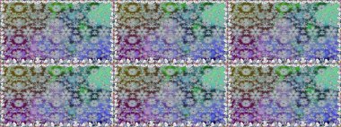 Çiçeksel fantezi tasarımı, parlak bir arka planda, kusursuz bir desen. Renkli Bahar Temalı Kusursuz Arkaplan. Düz Çiçek Elementleri Tasarımı.