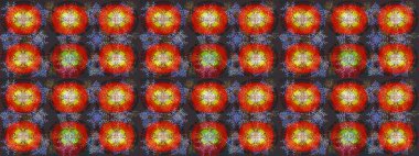 Kar tanesi süsü Raster illüstrasyonu. Gri, kırmızı ve kahverengi renkli kar tanesi süsü. Güzel süs eşyası. Kar taneleri izole edildi.