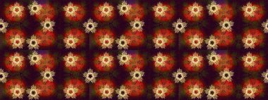 Kahverengi, kırmızı ve turuncu renklerde şirin kar taneleri. Kışın sembolü, mutlu noeller, mutlu yeni yıl kutlaması Raster illüstrasyonu. Soyut duvar kâğıdı, ambalaj dekorasyonu. Kar tanesi kadar basit..