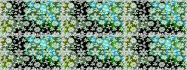 Hediye ambalaj kağıdı, tebrik kartları, posterler ve pankart tasarımı. Raster düz çiçekleri pürüzsüz desen. Yeşil renkte çiçekler.