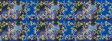 Mavi renkli çiçekler. Elle boyanmış suluboya resim çizimi çiçekler ve bitkiler.