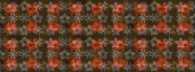 Renkli arka planda izole tatlı kar taneleri. Kahverengi, gri ve mor renkli kar taneleri. Kar tanesi raster deseni. Raster illüstrasyonu.