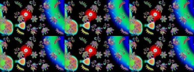 Doodle çiçekler ve dalları, otlar ve çiçekler. Elle çizilmiş. Raster resim. Güzel kumaş deseni.