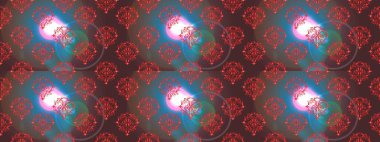 Çiçekli, kusursuz bir arkaplan. Çocuk stili. Renkli Bahar Temalı Kusursuz Arkaplan. Düz Çiçek Elementleri Tasarımı.