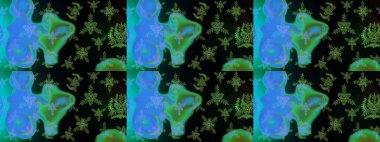 Kar Tanesi Simgesi. Raster illüstrasyonu. Kar taneleri siyah, mavi ve yeşil renklerde izole edilmiş. Raster illüstrasyonu.