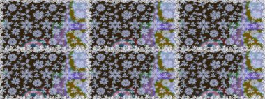 Kahverengi renkli çiçekler. Düz Çiçek Elementleri Tasarımı. Çiçeksiz desenli arka plan, yaz çiçekleri. Renkli Bahar Teması Kusursuz Arkaplan.